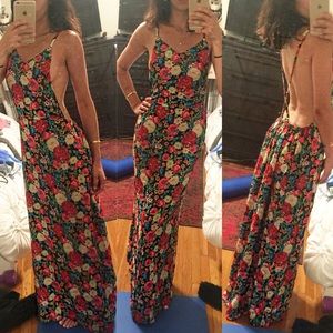 Wildfox flower delivery open back maxi dress